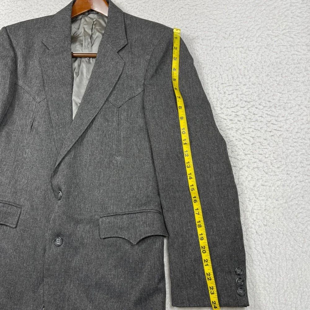 Circle S Blazer Mens 38R Gray Western Yoke Cowboy Vintage Americana Retro